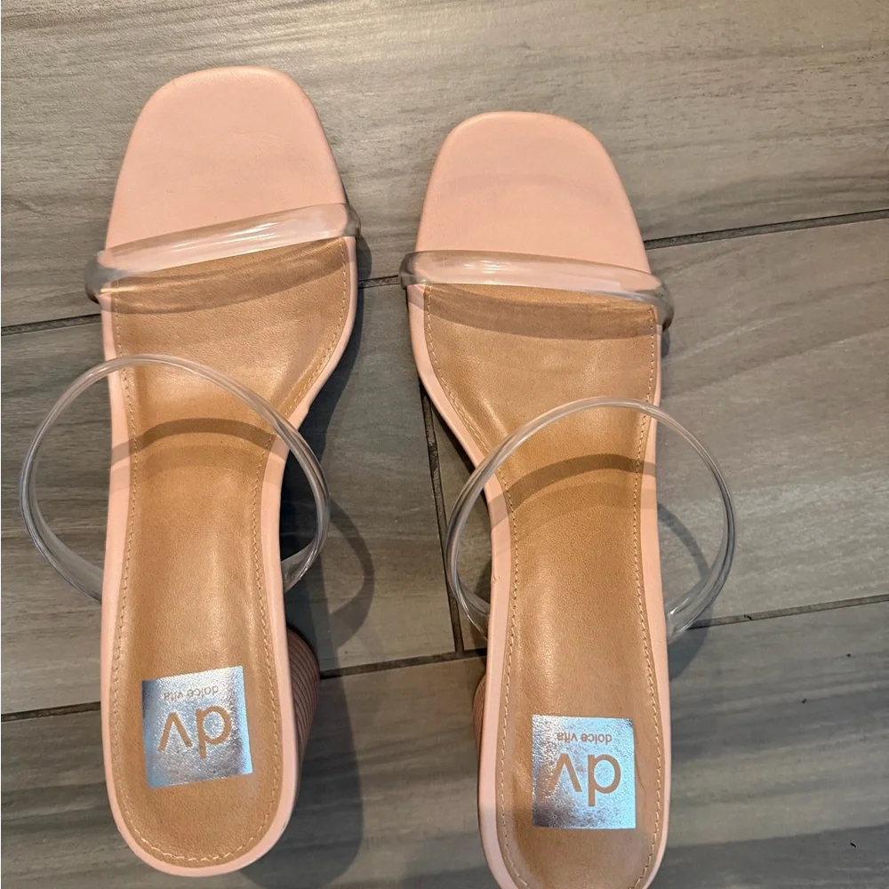 DV by Dolce Vita Beige and Clear Heeled Sandals - Picture 3 of 4